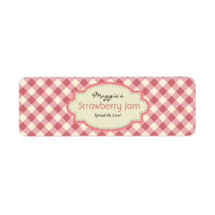 Étiquette en vichy Jam Jar Étiquettes, Personnaliser