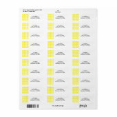 Étiquette En vichy jaune (Feuille entière)