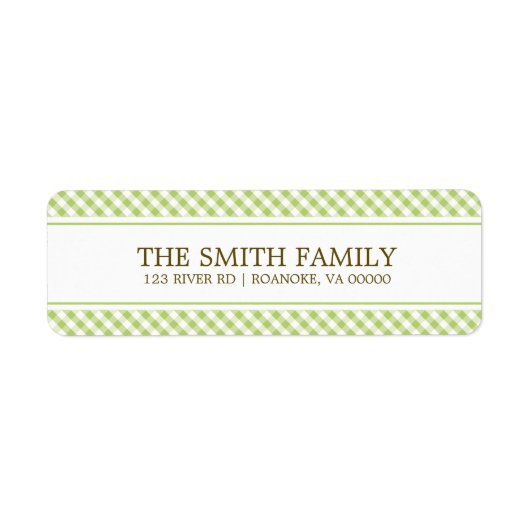 Étiquette En vichy Motif Vert (Devant)