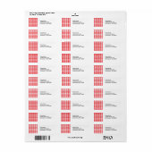 Étiquette En vichy rouge (Feuille entière)