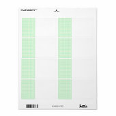 Étiquette en vichy vérifier le motif. Vert clair et blanc. (Feuille entière)