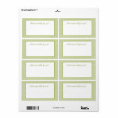 Étiquette En vichy vert (Feuille entière)