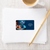 Étiquette Encre Bleu Orange Imaginaire (En situation)