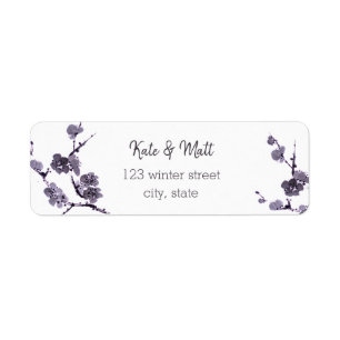 Étiquette Encre sumie de fleur de prune