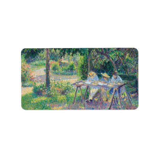 Étiquette Enfants attablés dans le jardin Camille Pissarro (Devant)