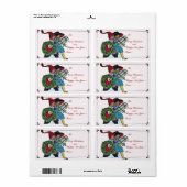 ÉTIQUETTE ENFANTS AVEC CADEAUX DE NOËL (Feuille entière)