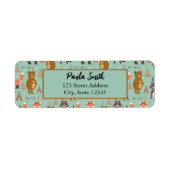 Étiquette Enfants Camping à l'extérieur Raccoon Fox Ours Bro (Devant)