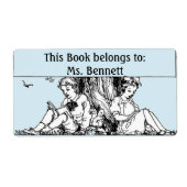 Étiquette Enfants Lire sous une plaque d'arbre (Devant)