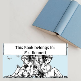 Étiquette Enfants Lire sous une plaque d'arbre