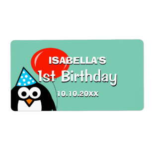 Étiquette Enfants personnalisés 1er anniversaire bouteille d