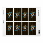 Étiquette Engrenages à vapeur et papillons bleus (Feuille entière)