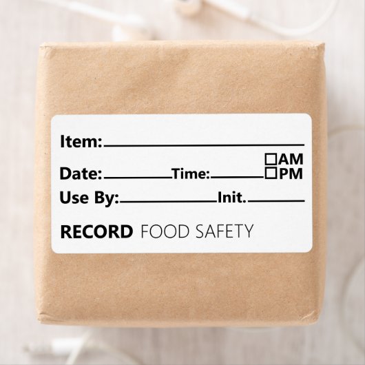Étiquette Enregistrement des dates de sécurité alimentaire (En situation)