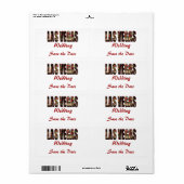 Étiquette Enregistrer la date/le Mariage de Las Vegas (Feuille entière)