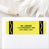 Étiquette Enseignant de l'école de Crayon jaune (En situation)