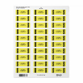 Étiquette Enseignant de l'école de Crayon jaune (Feuille entière)