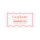 Étiquette Enseignement tendance du cadre rose ondulé Adresse (Devant)