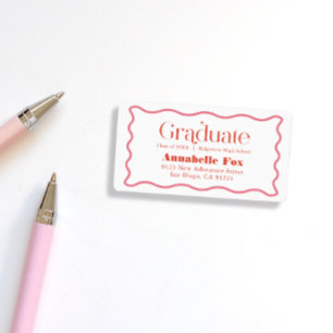 Étiquette Enseignement tendance du cadre rose ondulé Adresse