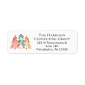 Étiquette Entreprise Aquarelle Noël Adresse de retour (Devant)