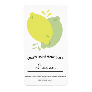 Étiquette Entreprise de Savon Maison Citron Citron Vert