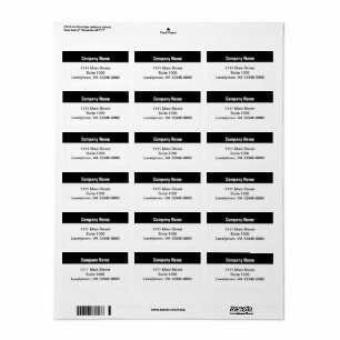 Étiquette Entreprise Noir et Blanc Adresse de retour