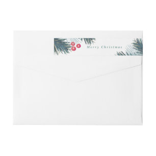 Étiquette enveloppant de branches et de baies de