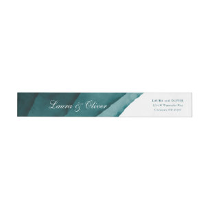 Étiquette enveloppant de mariage turquoise