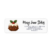 Étiquette enveloppe ADRESSE DE RETOUR pudding de Noël (Devant)