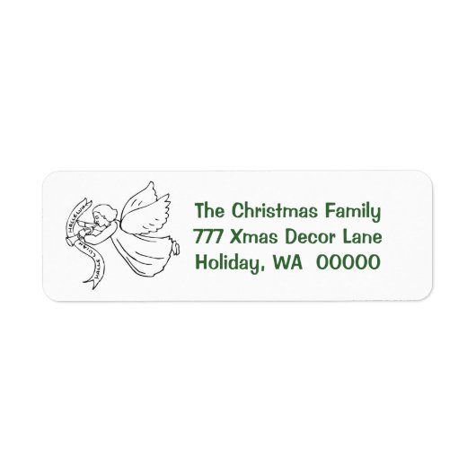 Étiquette Enveloppe Cartes de Noël Angel Auto-Adressé (Devant)