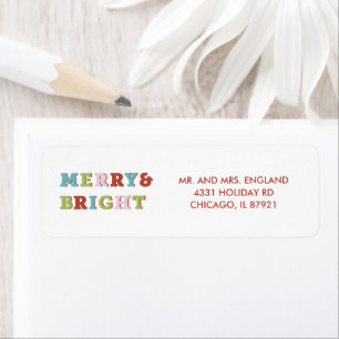 Étiquette Enveloppe d'adresse de retour colorée de Noël mode