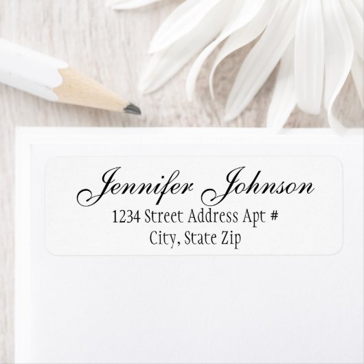 Étiquette Enveloppe d'adresse de retour de script italique é (En situation)