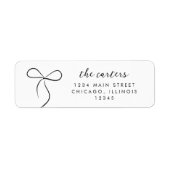 Étiquette Enveloppé D'Amour Chic Bow Noir (Devant)