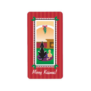 Étiquette Enveloppe de cadeau de WagsToWishes_Merry Kissmas