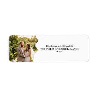 Étiquette Enveloppe de mariage avec photo et adresse pour le