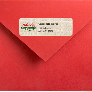 Étiquette Enveloppe de Noël beige rustique adresse de retour