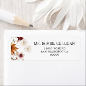Étiquette Enveloppe Florale Boho Automne Adresse de Retour (En situation)