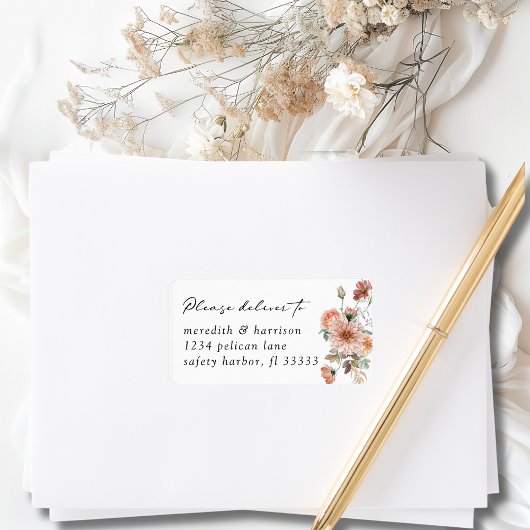 Étiquette Enveloppe RSVP Boho Floral Wedding