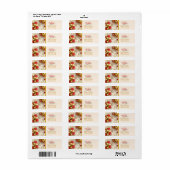 Étiquette Envoi festif personnalisé or et rouge pour les Fêt (Feuille entière)