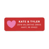 Étiquette Envoyé Avec Amour Red Pink Heart Adresse de retour (Devant)