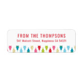 Étiquette ENVOYER moderne festif de noël arbre couleur motif (Devant)