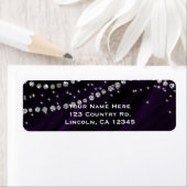 Étiquette Éperche à bille de diamant violet et argenté (En situation)