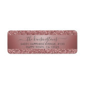 Étiquette Éperche Parties scintillant or Rose de luxe (Devant)