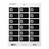 Étiquette Ephémère de Rose victorien bleu foncé (Feuille entière)