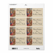 Étiquette Épiphanie de Noël Trois Rois Famille Sainte (Feuille entière)