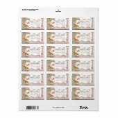 Étiquette Épouser floral de fleurs de tulipe rose de pivoine (Feuille entière)