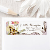 Étiquette Épouser floral de fleurs de tulipe rose de pivoine (En situation)