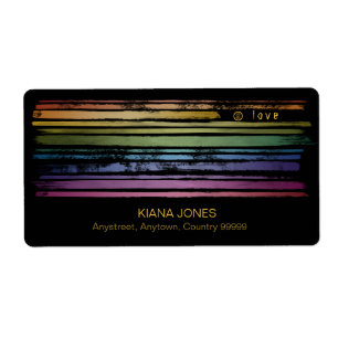 Étiquette Equality Love Rainbow Brush Strokes LGBTQ ID656