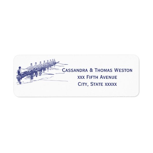 Étiquette Équipe de rameurs de l'équipe d'aviron Blue Rowing (Devant)