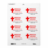 Étiquette Équipement de fourniture de périphérique Médicale (Feuille entière)