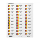 Étiquette Espagne Souvenirs Classic Stripe adresse de retour (Feuille entière)