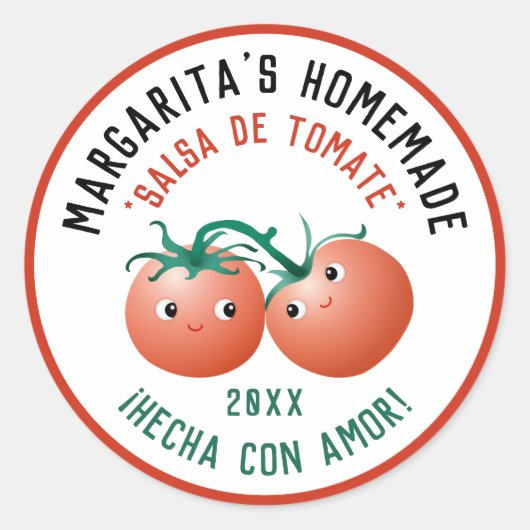 Étiquette espagnole Salsa de Tomate pour recette m (Devant)